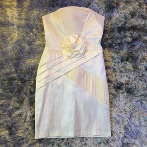 Cream/White Strapless Dress